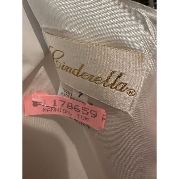 Cinderella White Embelished Sleeveless Communion or Flower Girl Dress Size 7 - Picture 8 of 8